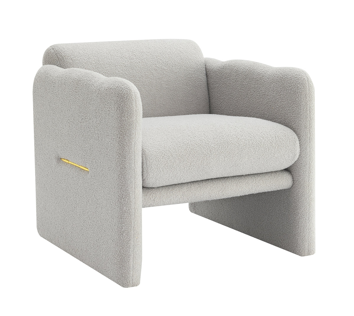 Wavy Armrest Accent Chair Light Gray