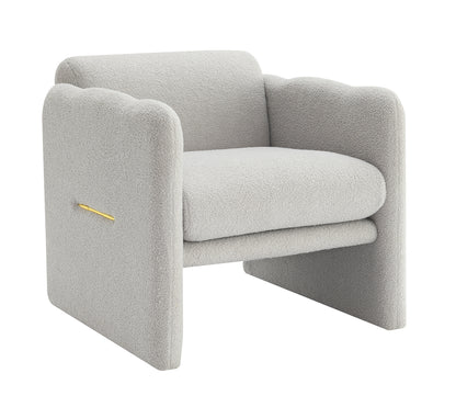 Wavy Armrest Accent Chair Light Gray