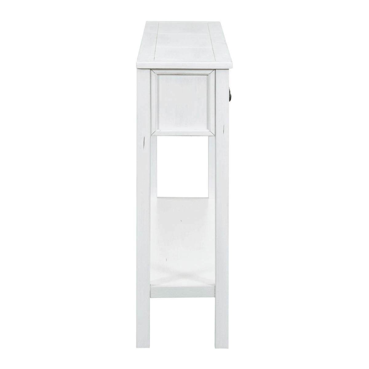 Rustic Entryway Console Table with Drawers Antique White