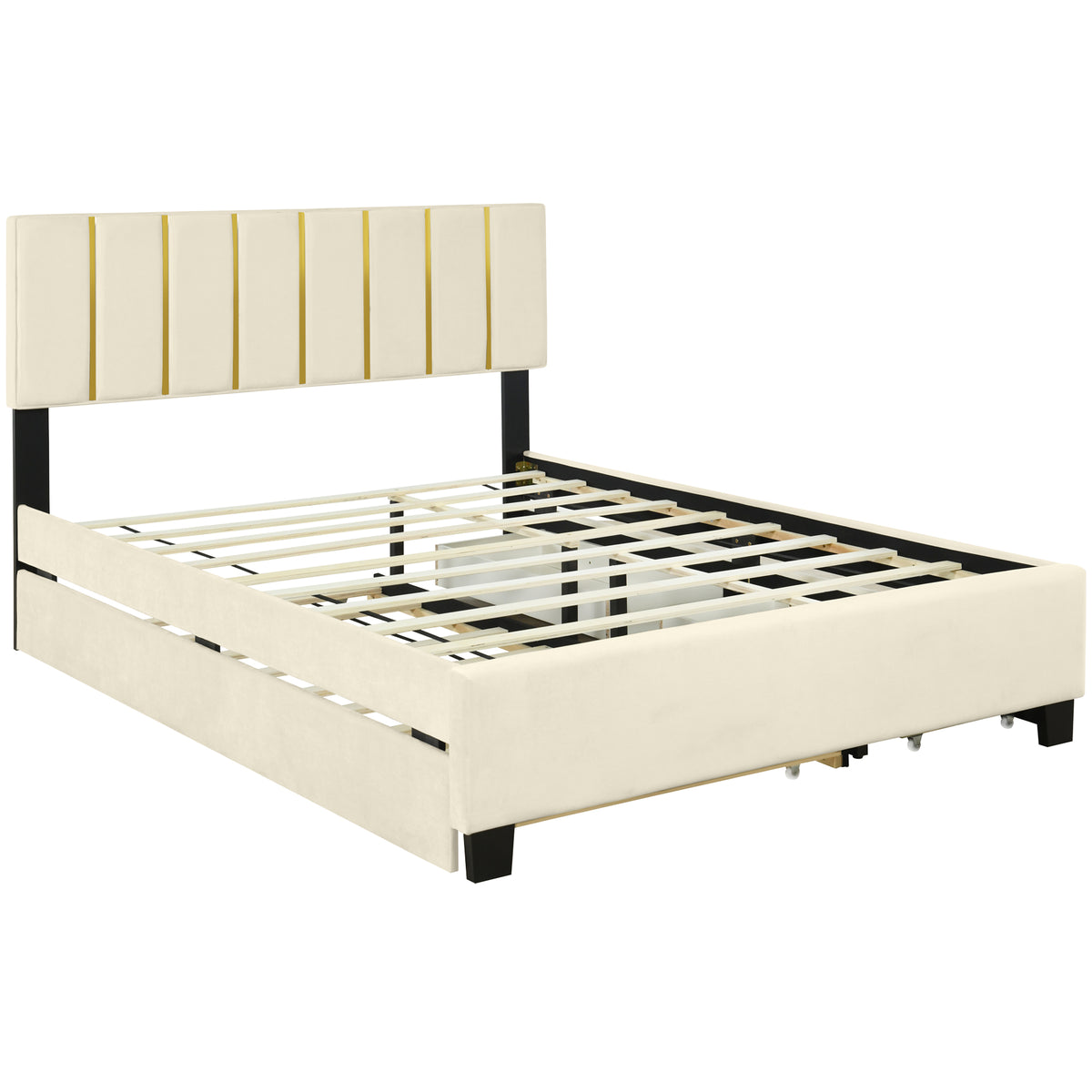 Queen Upholstered Bed Beige