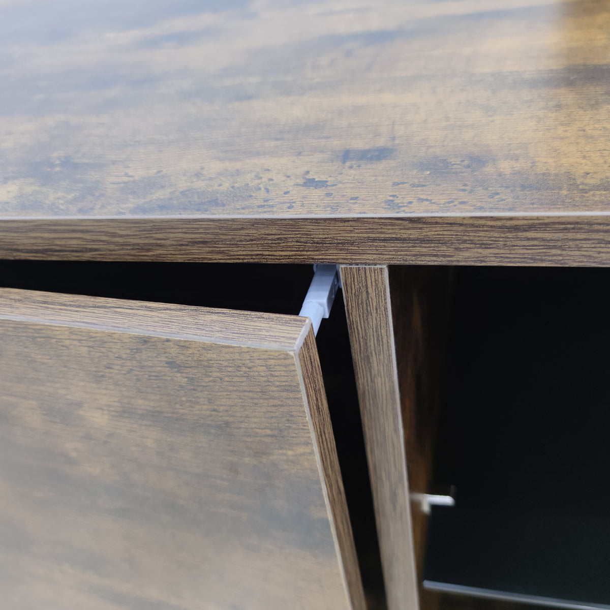Rustic Brown TV Console – 65” Wood & Glass