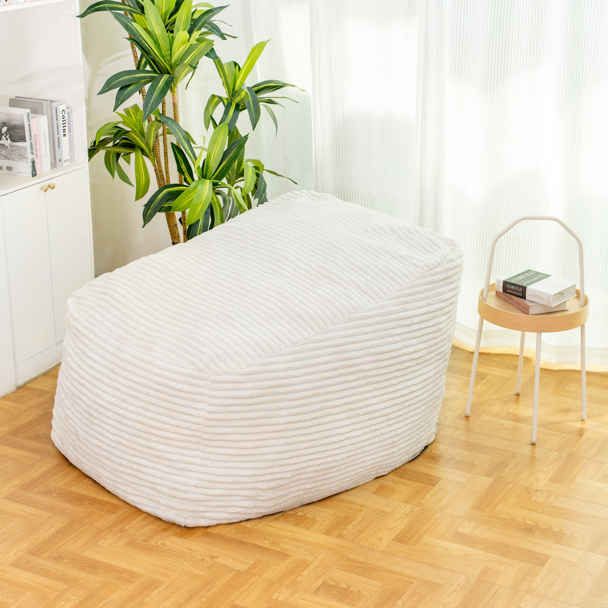 White Faux Fur Bean Bag Chair