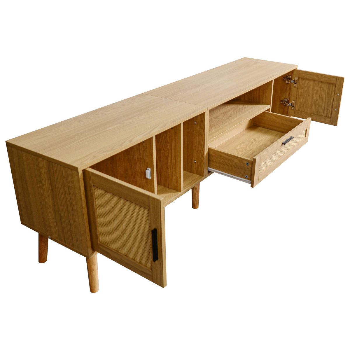 Rattan TV Console – Natural Brown