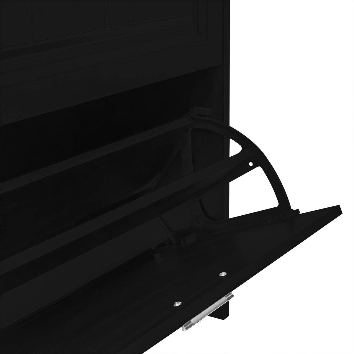 U-Can Black Shoe Storage Cabinet with 3 Flip Drawers