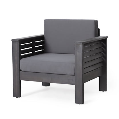 Outdoor Acacia Club Chairs (2 pcs) – Dark Gray
