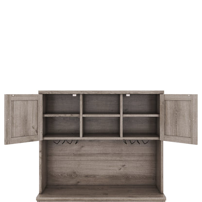 Farmhouse Coffee Bar Cabinet with Wine Storage