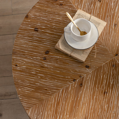 Retro Round Coffee Table – Metal & Wood