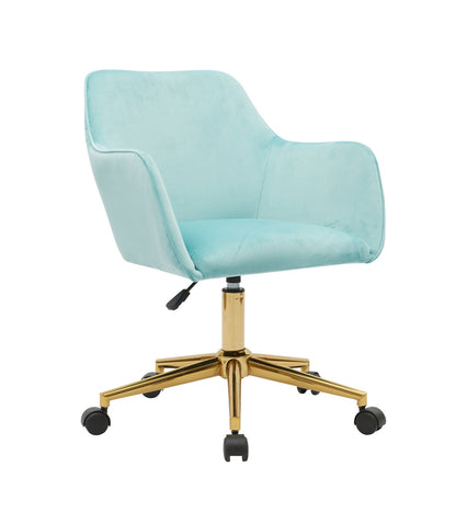 Velvet Executive Swivel Office Chair – Aqua Blue