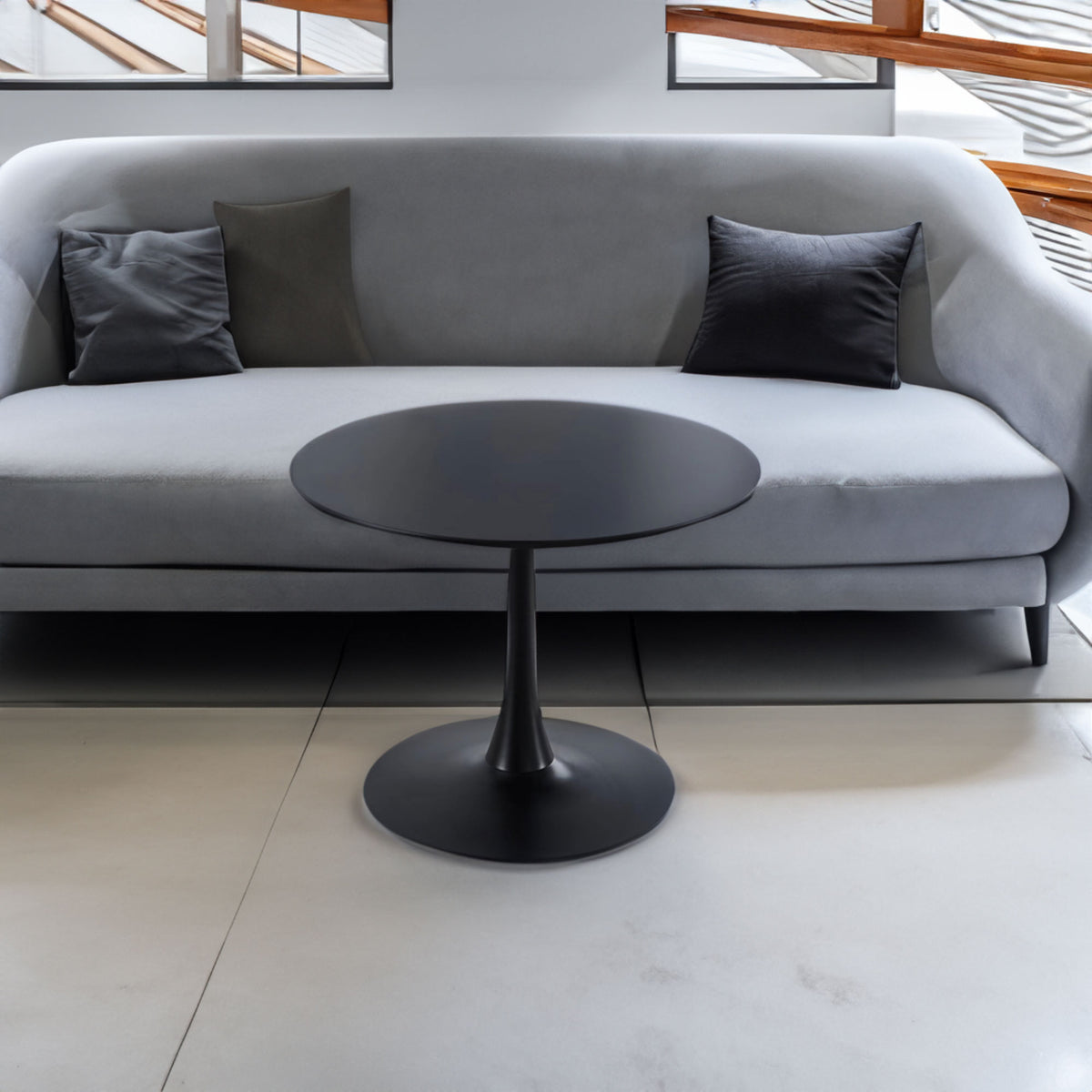 Black Tulip Dining Table with Round MDF Top