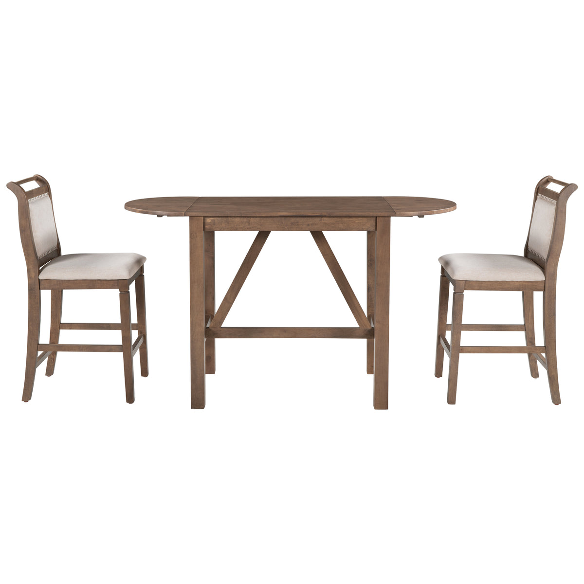 3-Piece Counter Dining Set Brown