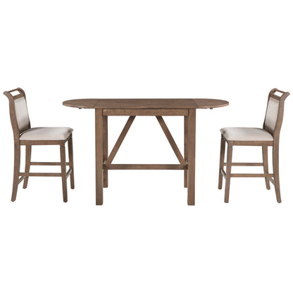 3-Piece Counter Dining Set Brown