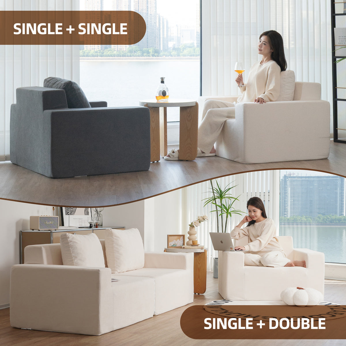 Premium Foam Bean Bag Couch