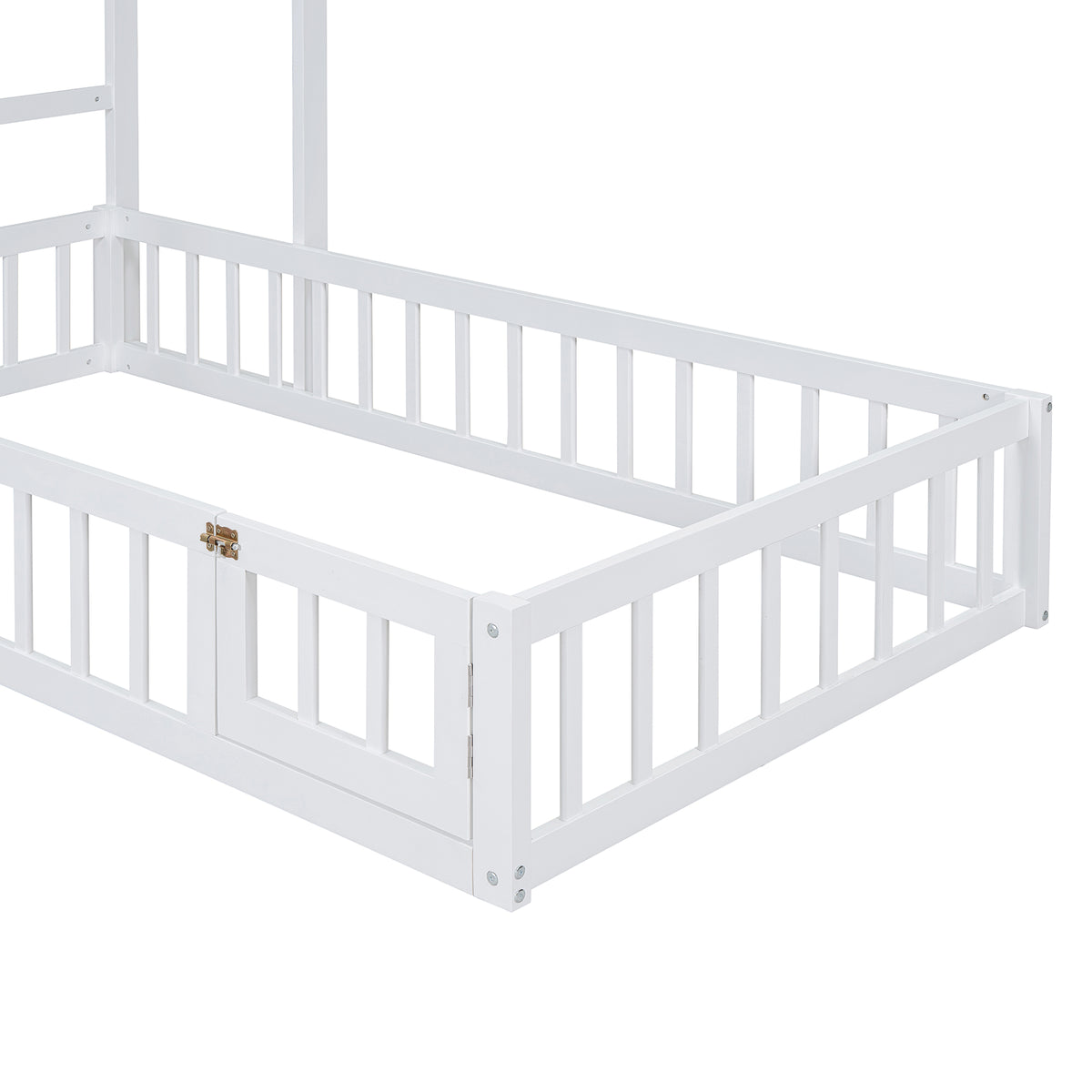 Wooden Twin Bed with Clothes Drying Rack Pink