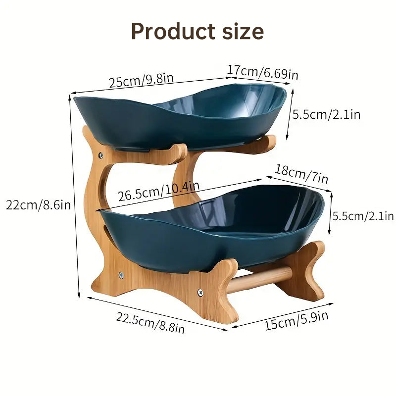 Two-Tier Fruit Stand – Wood & Plastic Composite Serving Tray