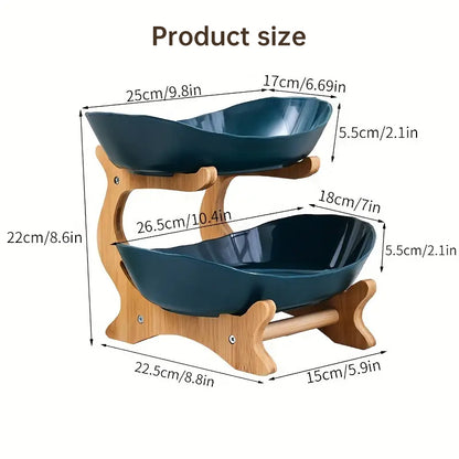 Two-Tier Fruit Stand – Wood & Plastic Composite Serving Tray