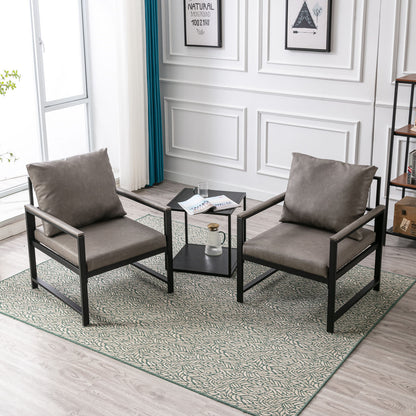 Faux Leather Accent Chair – Charcoal Gray