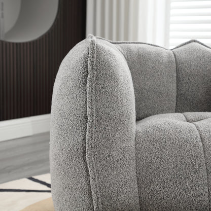 Soft Bean Bag Chair – Beige High-Resilience Foam