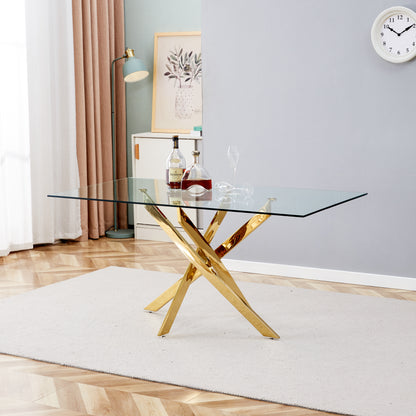 Clear Glass Table Gold