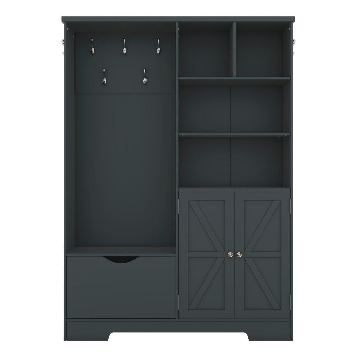 Hallway Storage Bench with Drawers Blue