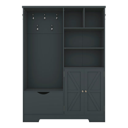 Hallway Storage Bench with Drawers Blue