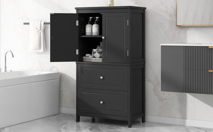 Black Bathroom Storage Cabinet with Drawers