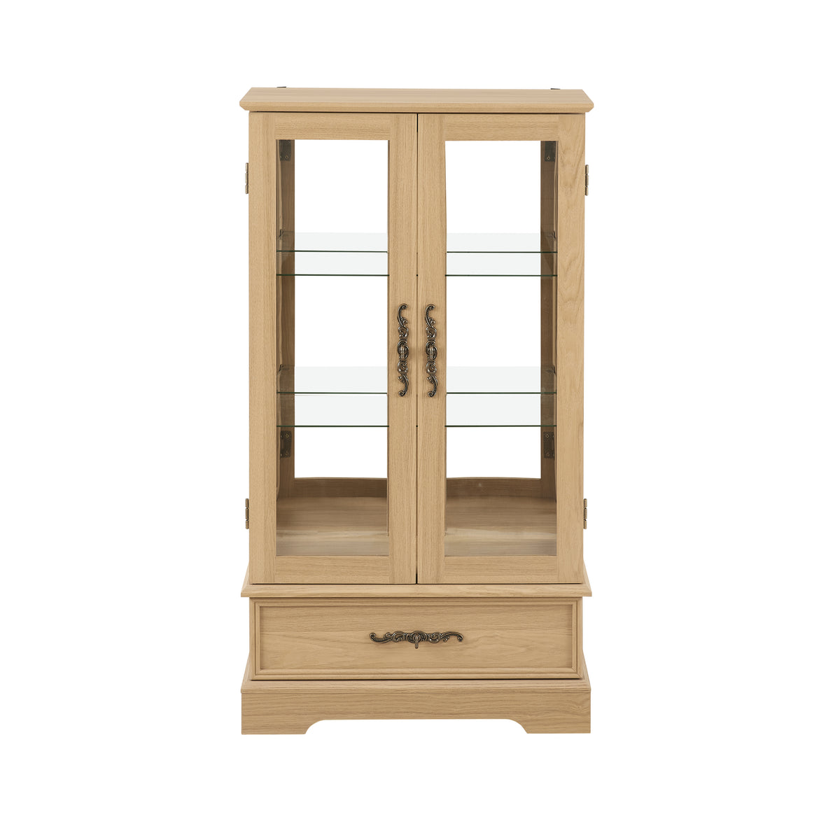 Oak Display Cabinet with Glass Frame