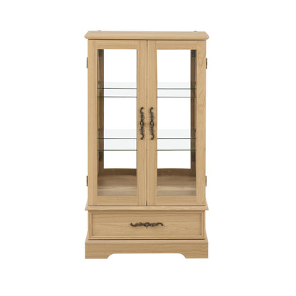 Oak Display Cabinet with Glass Frame