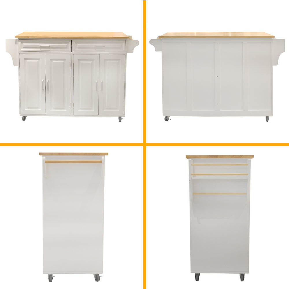 Kitchen Cart with Wood Countertop