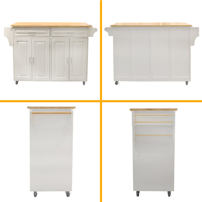 Kitchen Cart with Wood Countertop