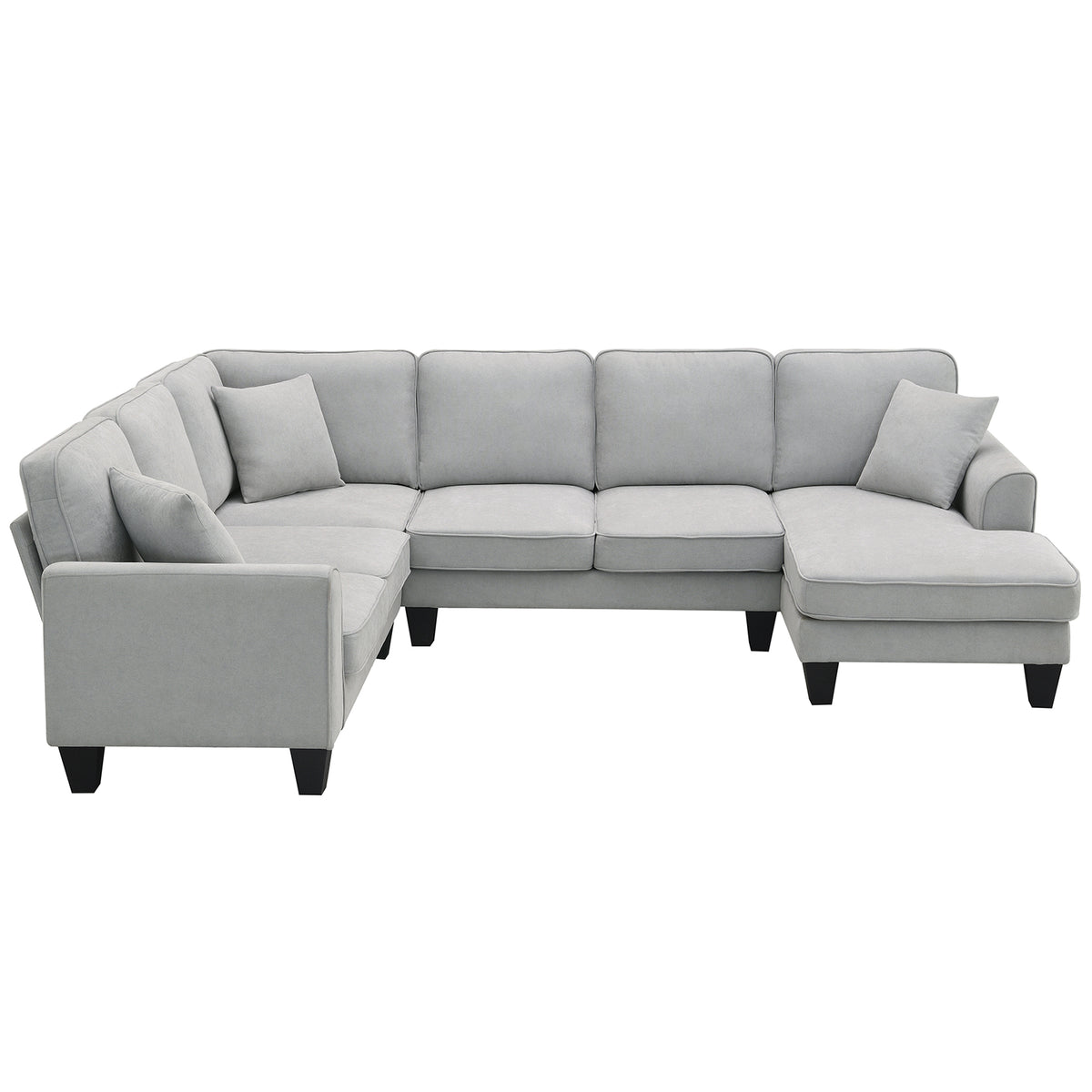 Modern U-Shape Sectional Sofa Light Gray