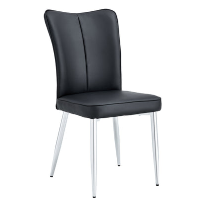Modern Black Dining Chair Set (2 pcs)