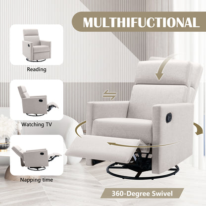 Upholstered Rocker Chair Tan