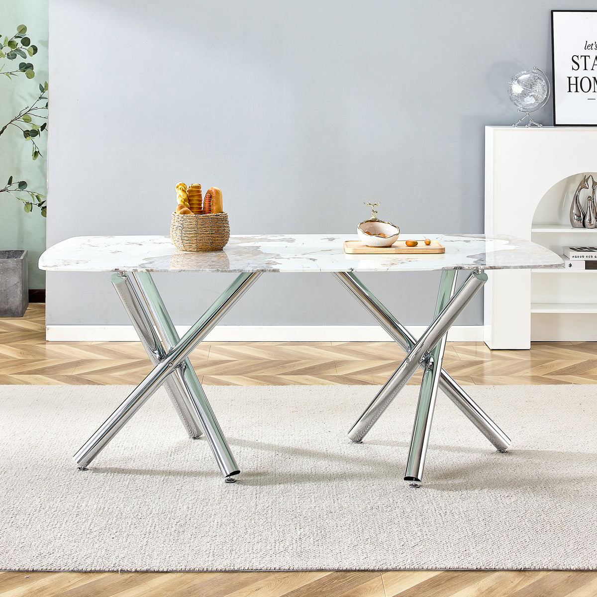 Modern Rectangular Dining Table for 6–8