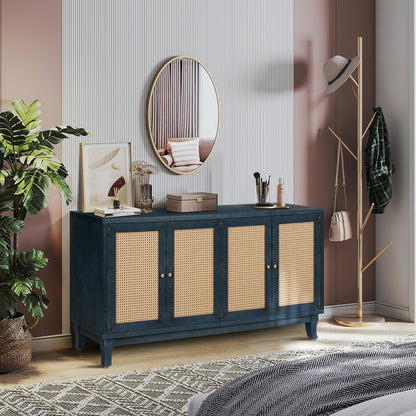 Rattan Sideboard Cabinet – Blue
