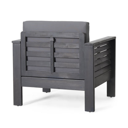 Outdoor Acacia Club Chairs (2 pcs) – Dark Gray