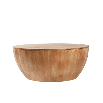 Wooden Coffee Table Vintage Bucket Style Natural