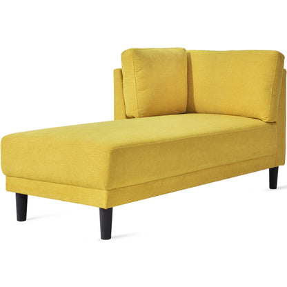 Mid-Century Fabric Chaise Lounge Beige