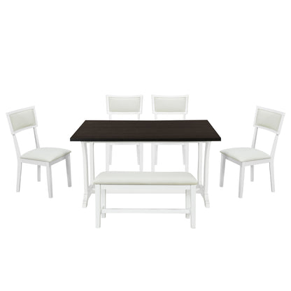 Topmax Farmhouse Dining Set (6 pcs) – White