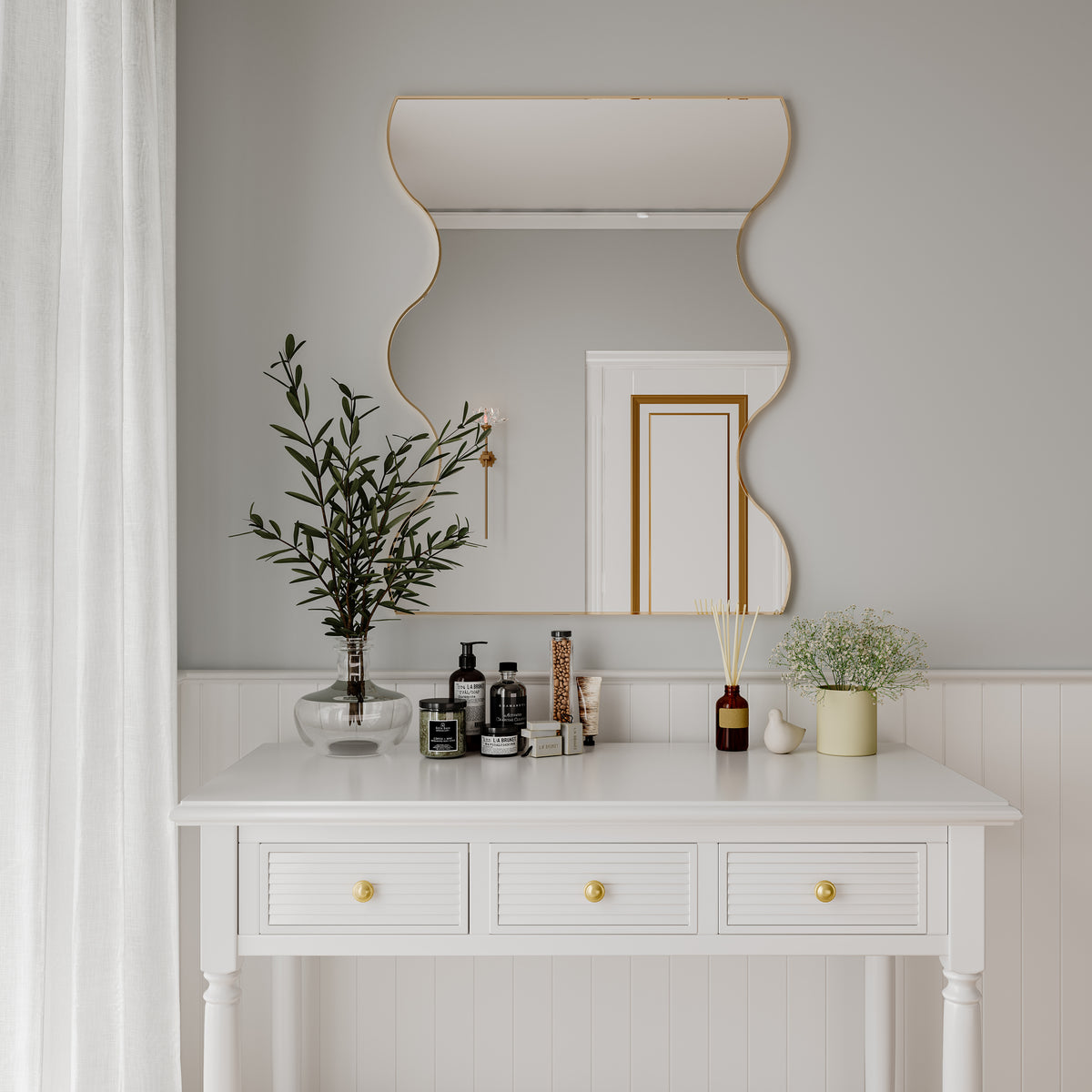30x35” Rectangular Wall Mirror – Black Frame
