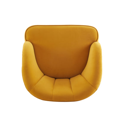 Barrel Accent Chair with Wooden Legs Brown