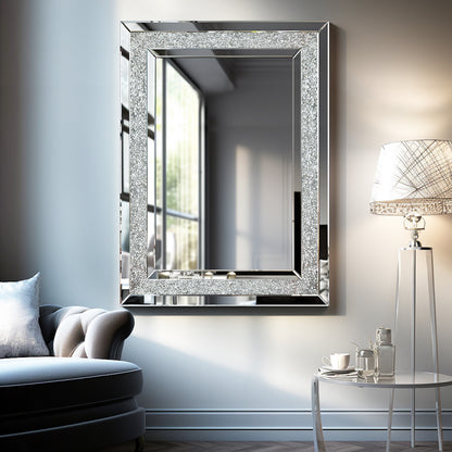 Large Wall Mirror – Decorative Silver Frame