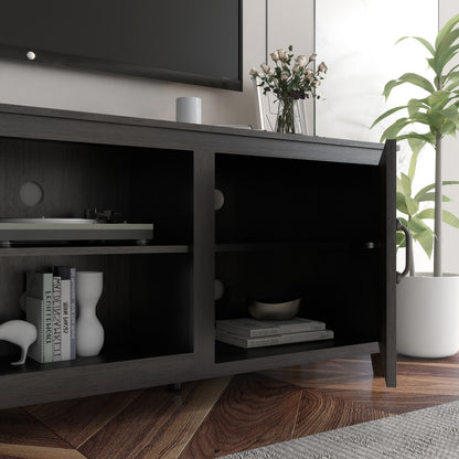 Black Media Console Cabinet