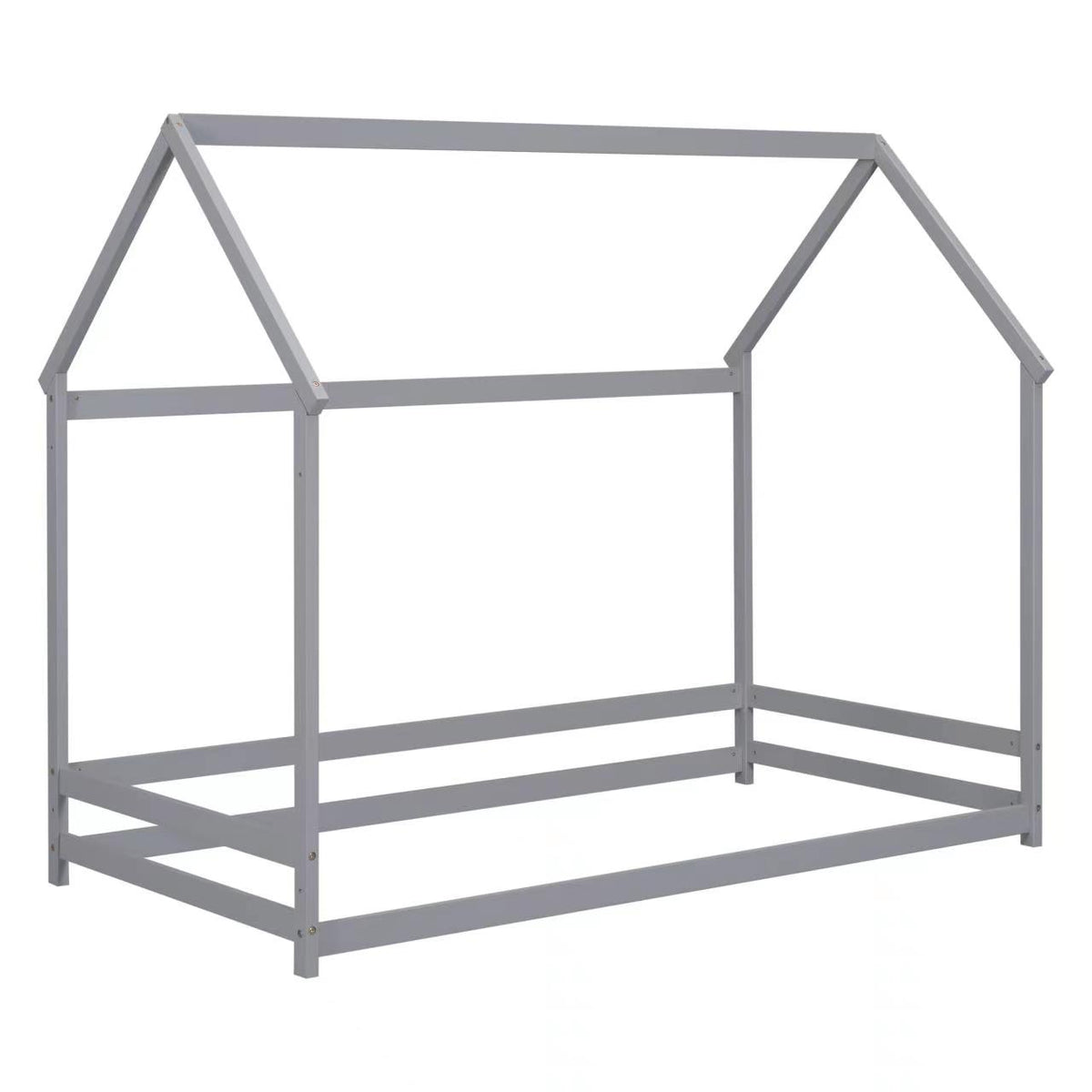 House Frame Platform Bed with Storage Gray