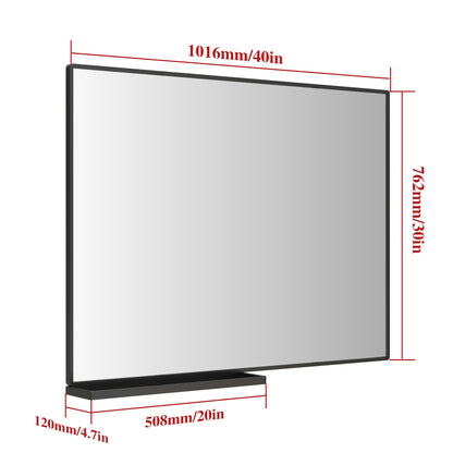 40x30” Rectangular Bathroom Mirror with Storage Rack