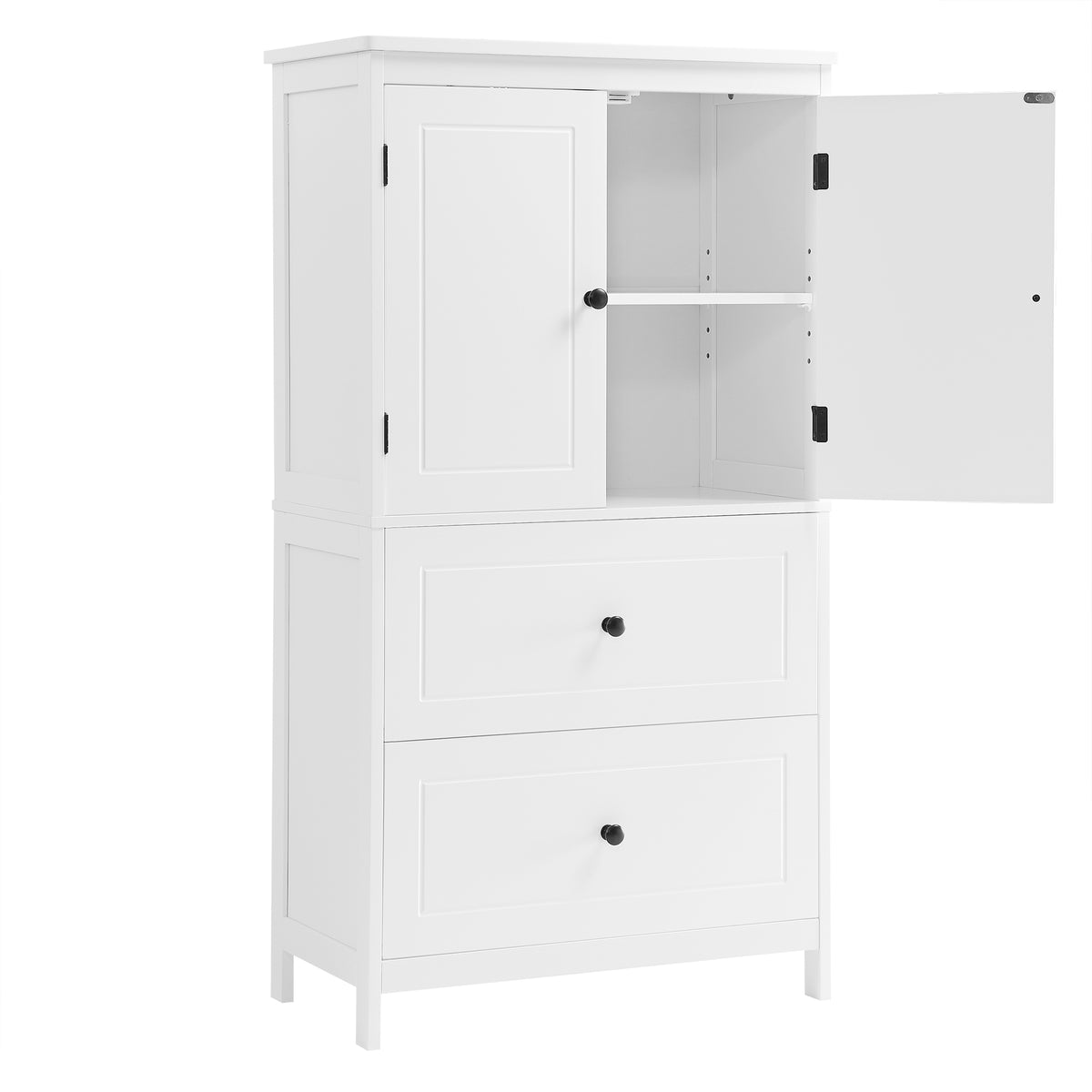 White Bathroom Storage Cabinet with Drawers