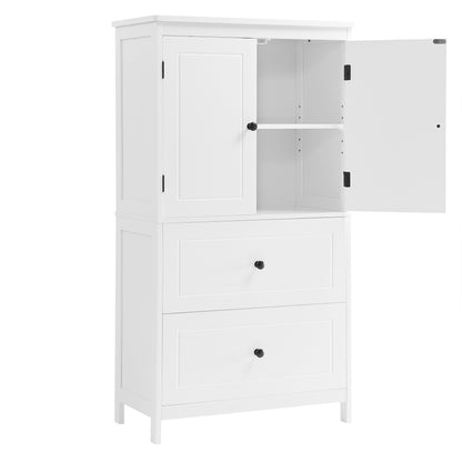 White Bathroom Storage Cabinet with Drawers