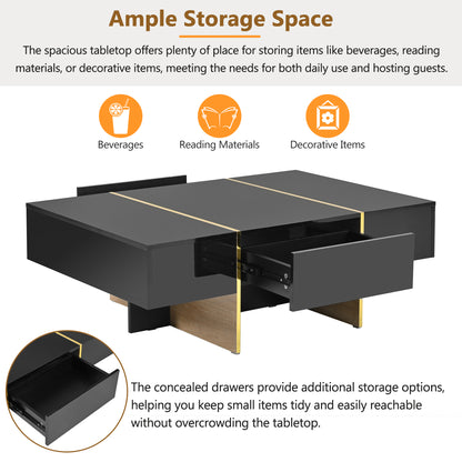 Modern Rectangular Sofa Table Black