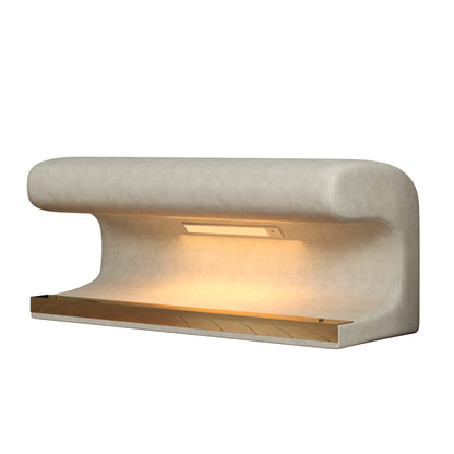 Leather Upholstered LED Entryway Bench – Beige