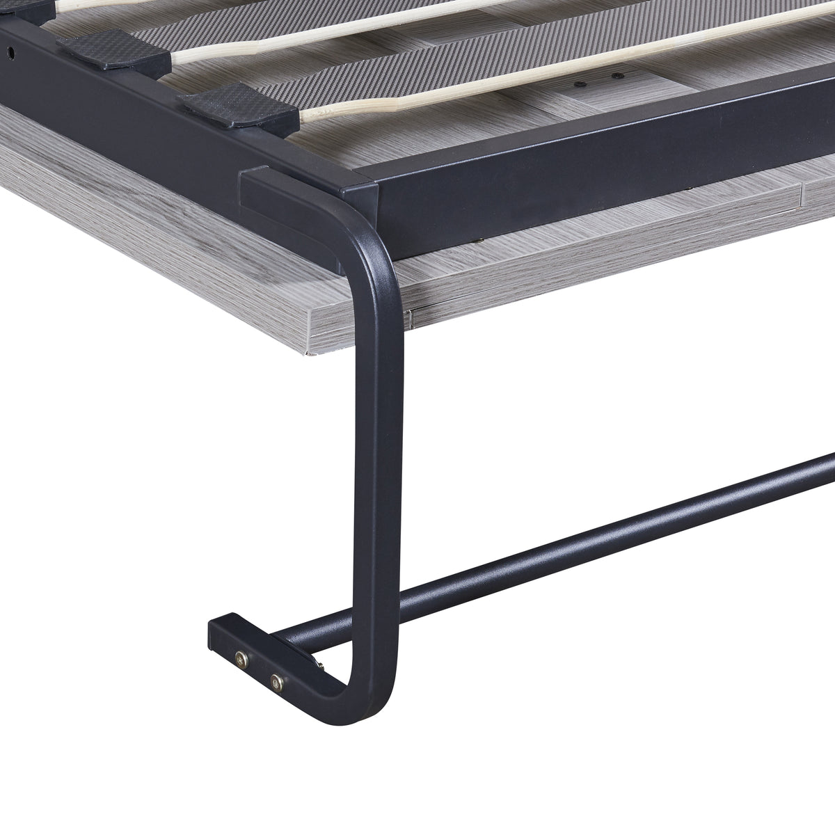 Full Murphy Bed Foldable Design Gray Finish