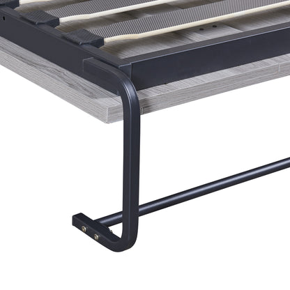 Full Murphy Bed Foldable Design Gray Finish